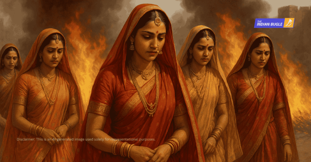 Rajput women committed Jauhar en masse to avoid enslavement and dishonor.