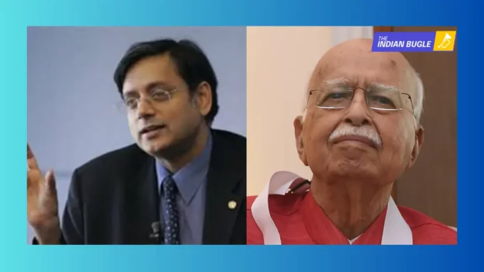 In a political moment that stirred nationwide discussion, Congress leader Shashi Tharoor extended warm birthday greetings to veteran BJP leader L. K. Advani.