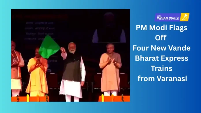 PM Modi Flags Off Four New Vande Bharat Express Trains from Varanasi