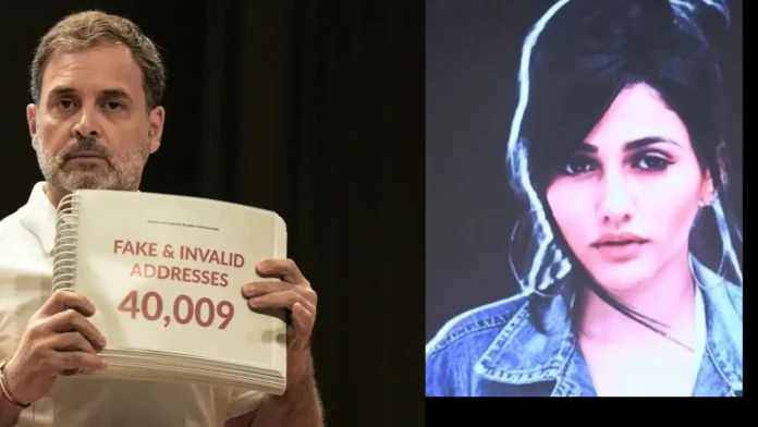 Brazilian model reacts after discovering her photo used in Indian elections.